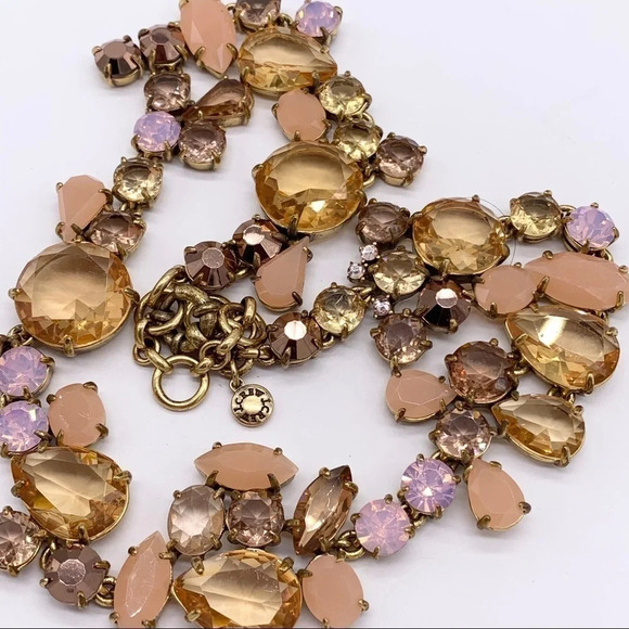 J. Crew Crystal Foliage Peach Necklace - Picture 6 of 7